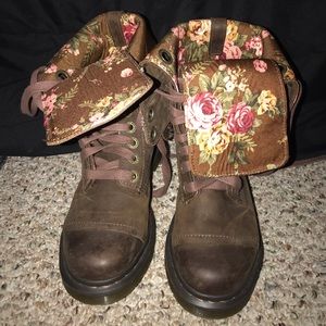 tan and floral doc martens